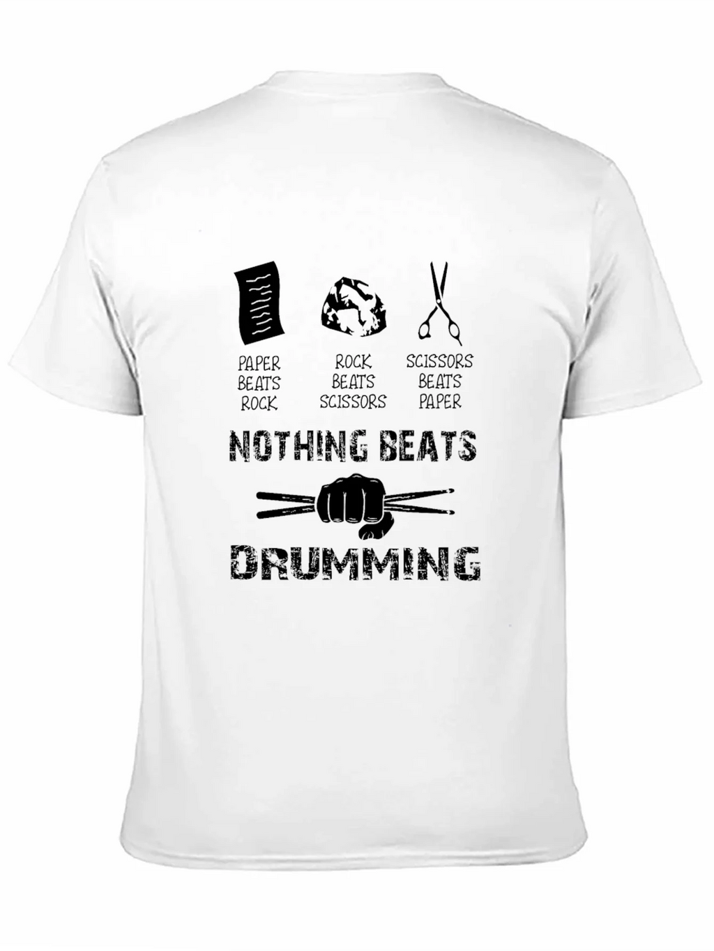 Drumming Beats All T-Shirt - Rock Paper Scissors Drummer Tee product image 10