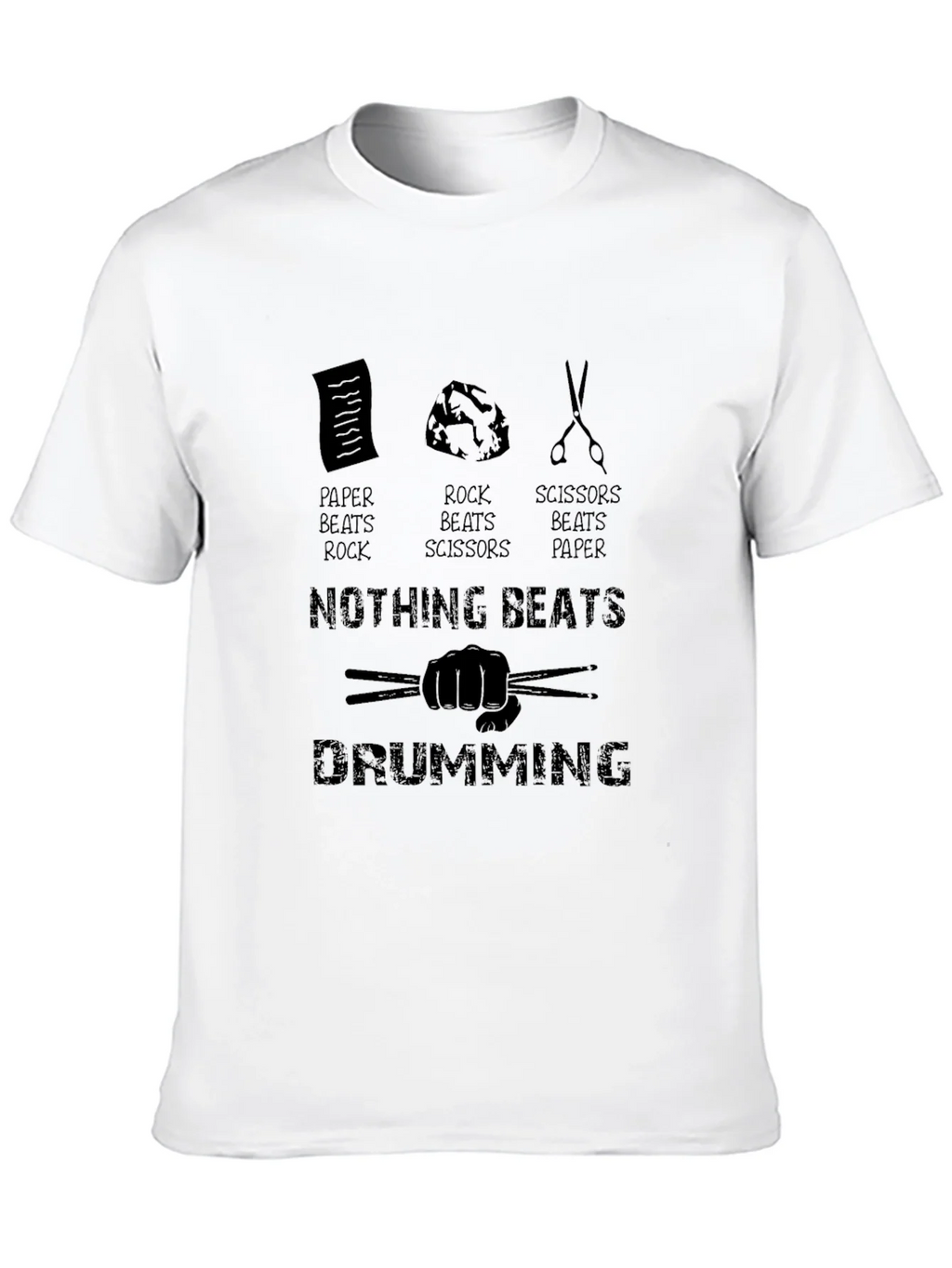 Drumming Beats All T-Shirt - Rock Paper Scissors Drummer Tee product image 9