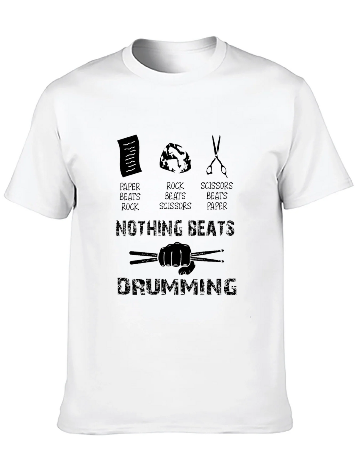 Drumming Beats All T-Shirt - Rock Paper Scissors Drummer Tee product image 9