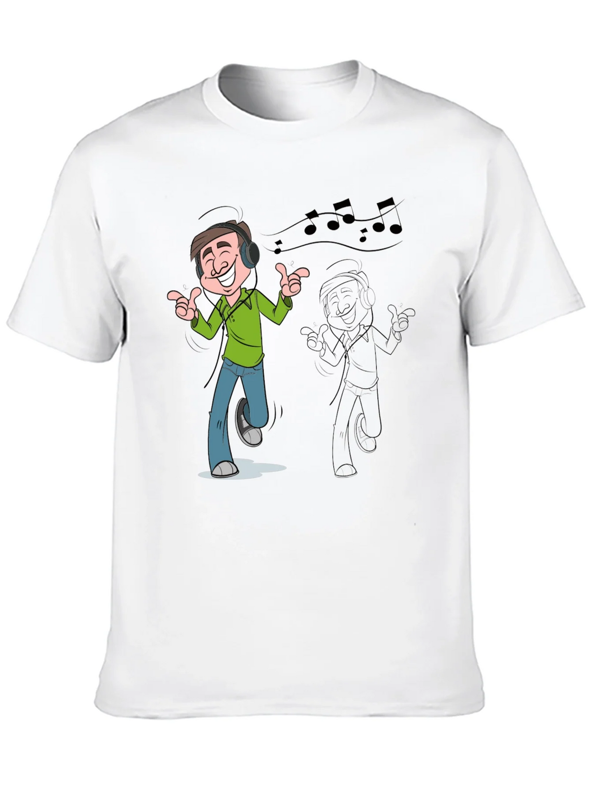 Cartoon Mans Music T-Shirt - Black product image 6
