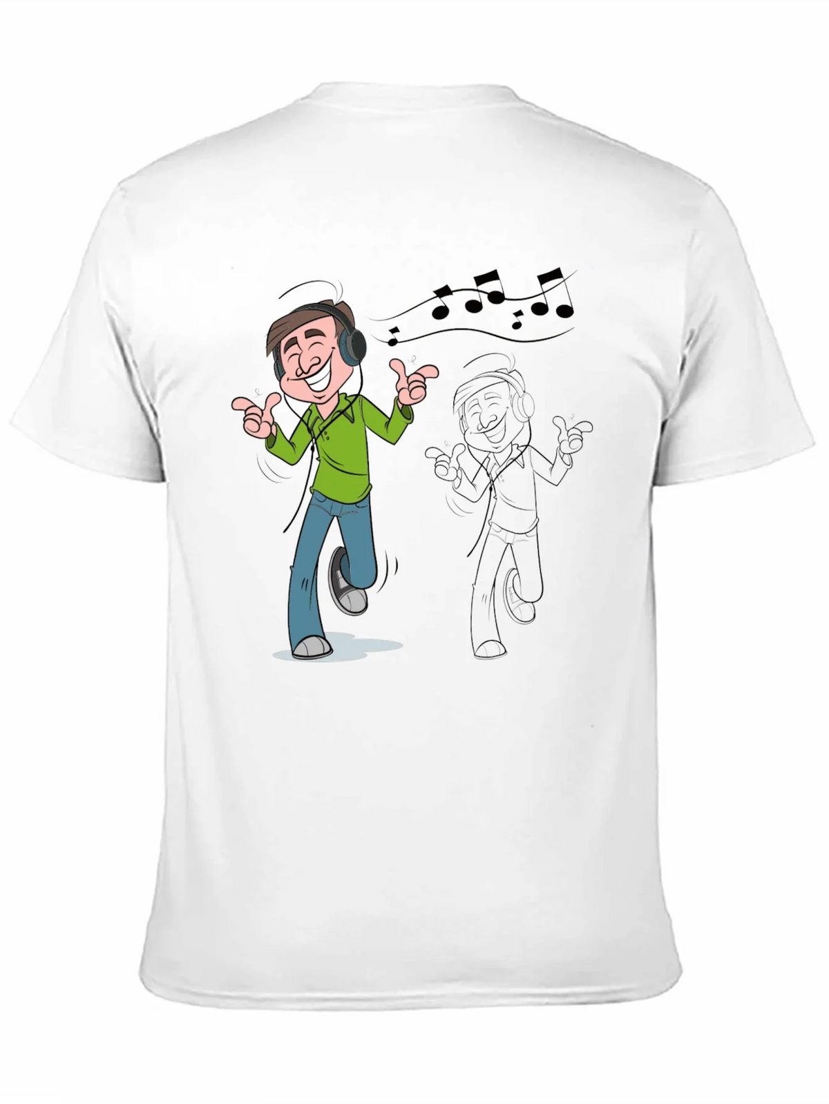 Cartoon Mans Music T-Shirt - Black product image 7