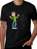Cartoon Mans Music T-Shirt - Black product image 1