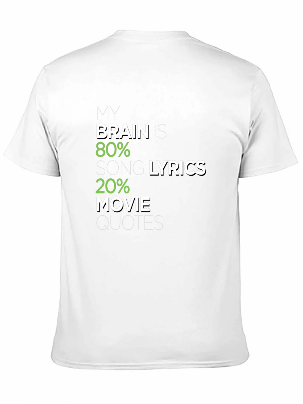 Brain 80% Song Lyrics 20% Movie Quotes Graphic Tee product image 10