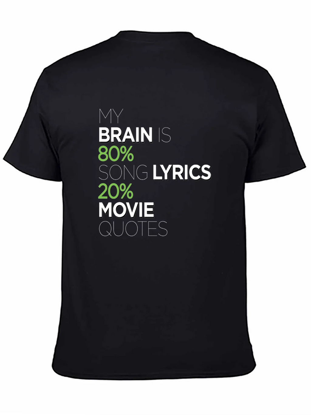 Brain 80% Song Lyrics 20% Movie Quotes Graphic Tee product image 4