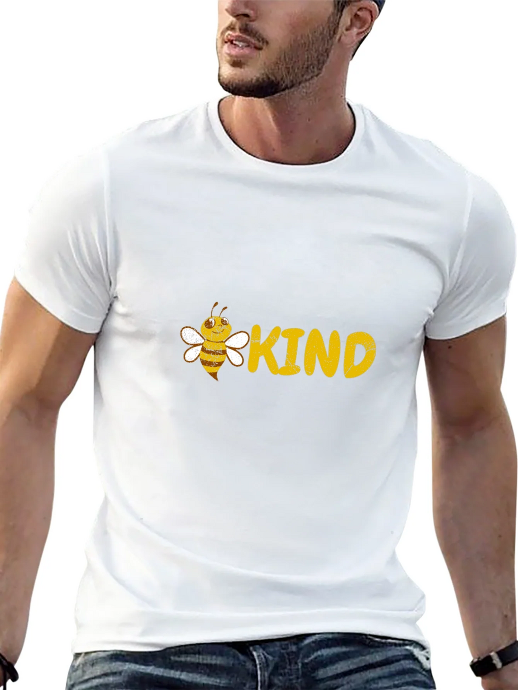 Bee Kind Graphic Tee - Black Cotton T-Shirt product image 12
