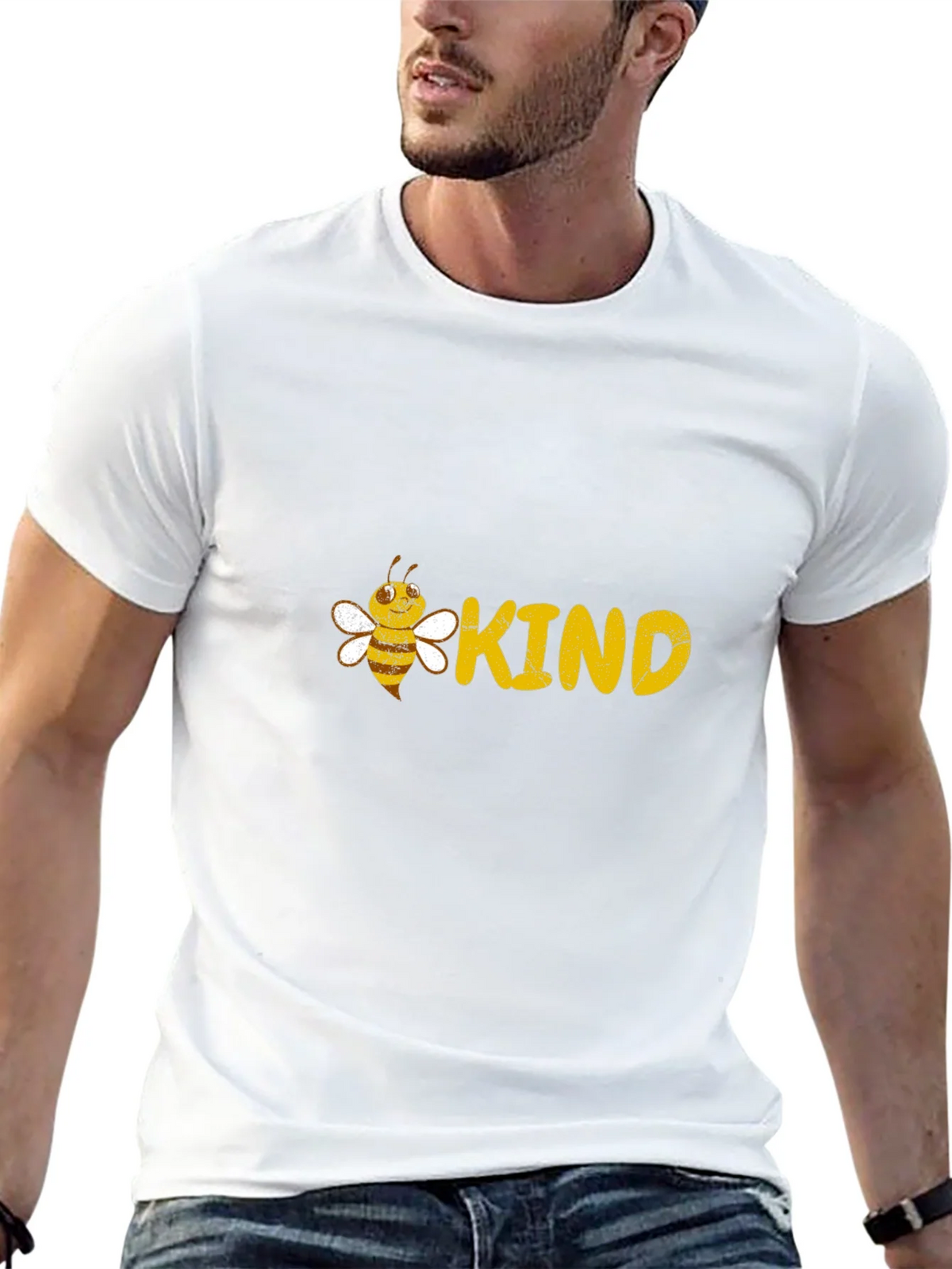 Bee Kind Graphic Tee - Black Cotton T-Shirt product image 12