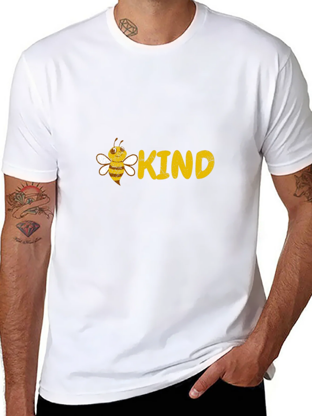 Bee Kind Graphic Tee - Black Cotton T-Shirt product image 7