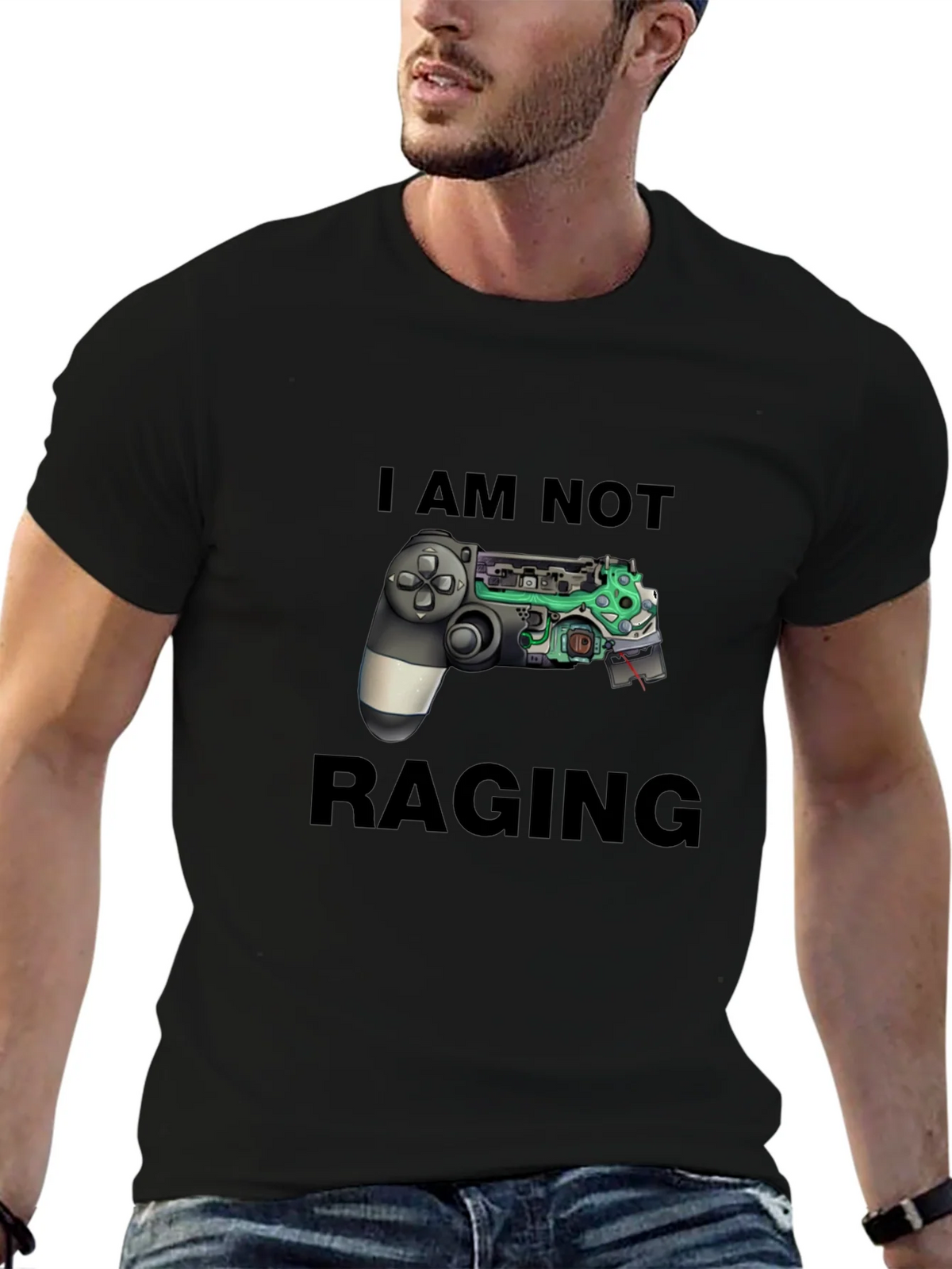 I Am Not Raging Gamer T-Shirt - Black Graphic Tee product image 6