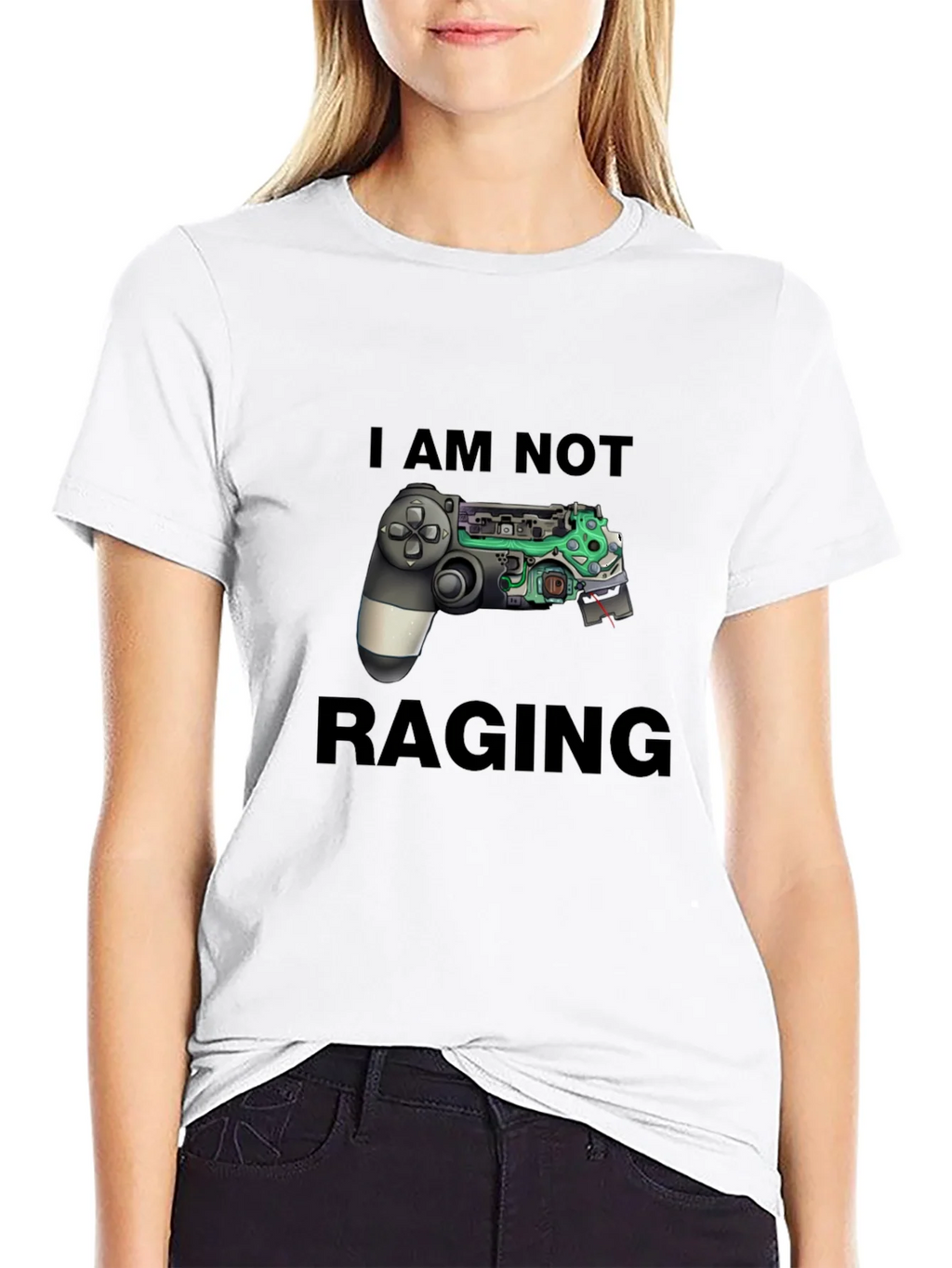 I Am Not Raging Gamer T-Shirt - Black Graphic Tee product image 8