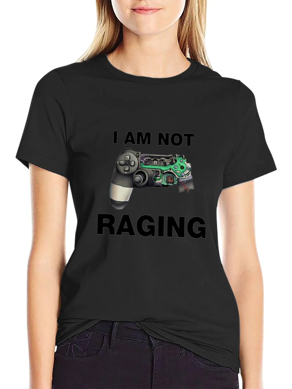 I Am Not Raging Gamer T-Shirt - Black Graphic Tee product image 2