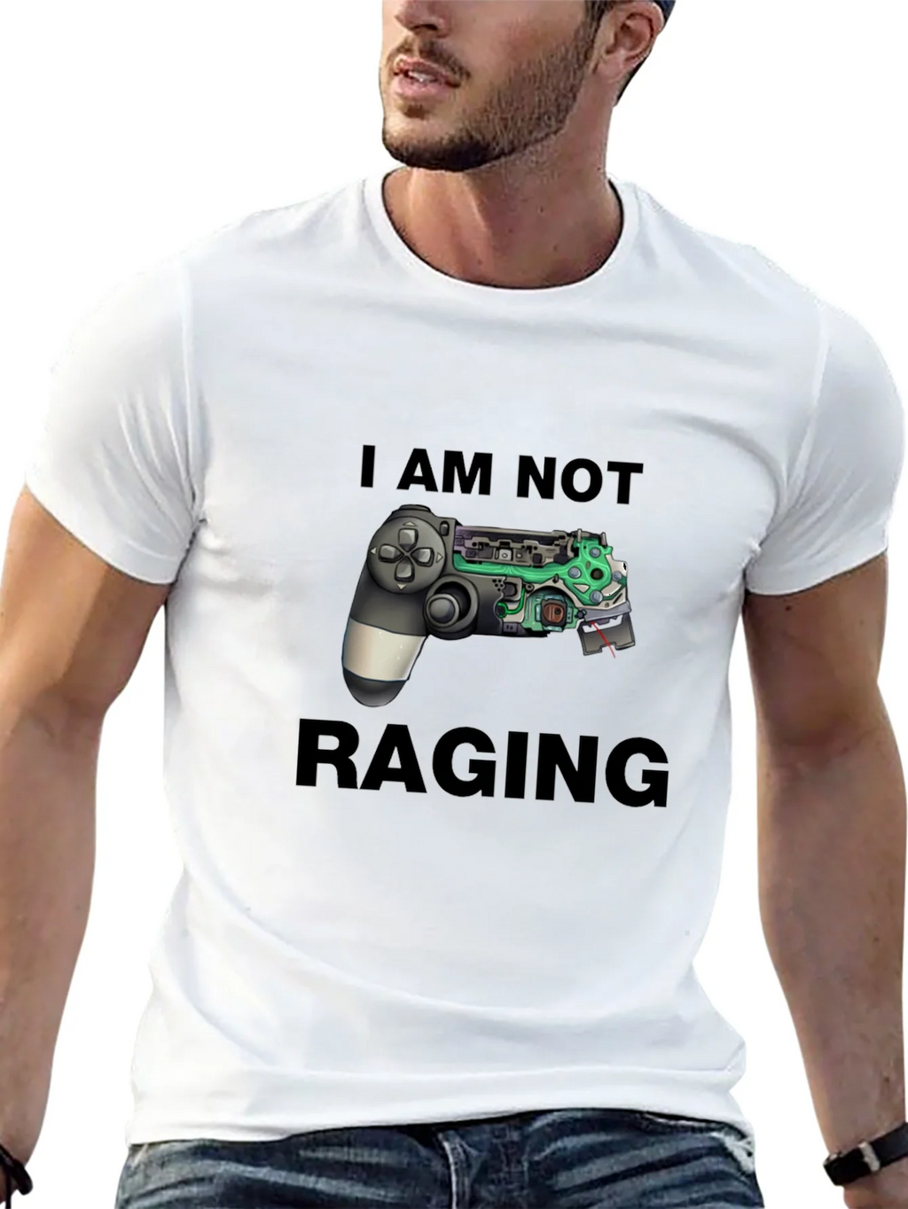 I Am Not Raging Gamer T-Shirt - Black Graphic Tee product image 12