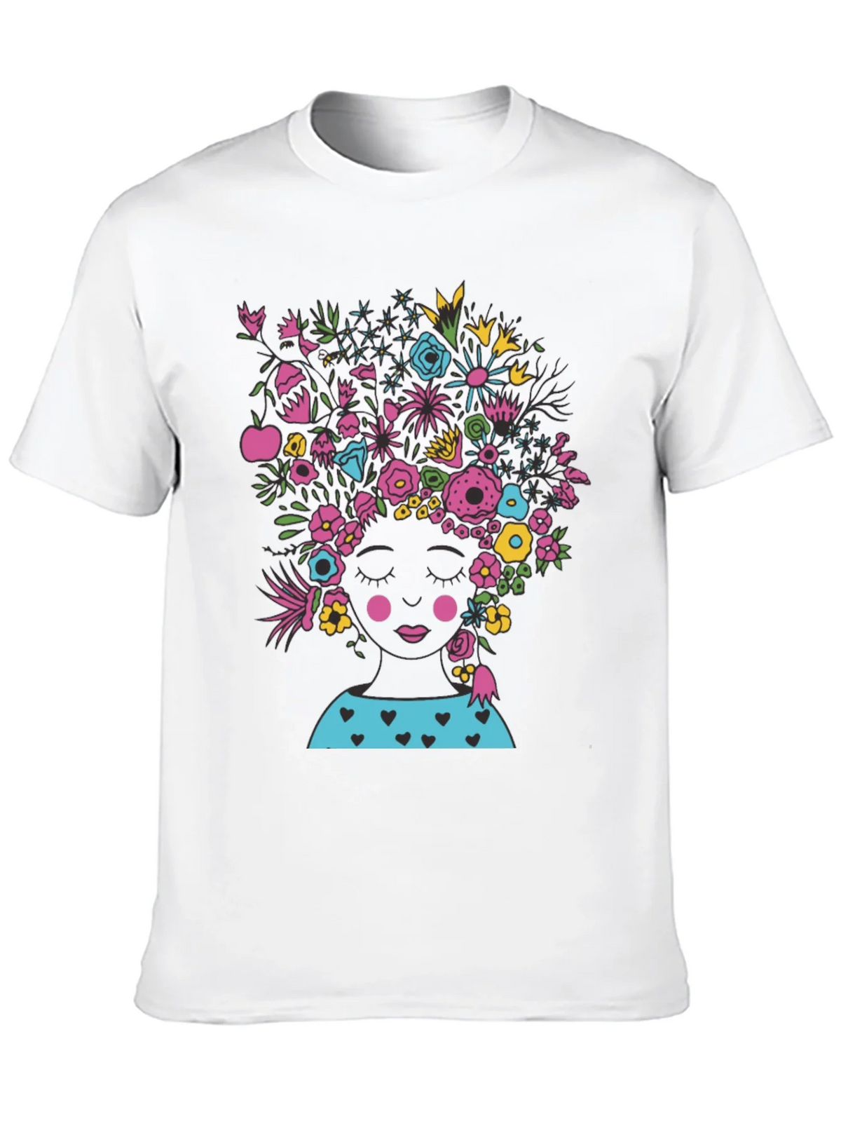 Floral Head Black Tee - Stylish Graphic T-Shirt product image 9