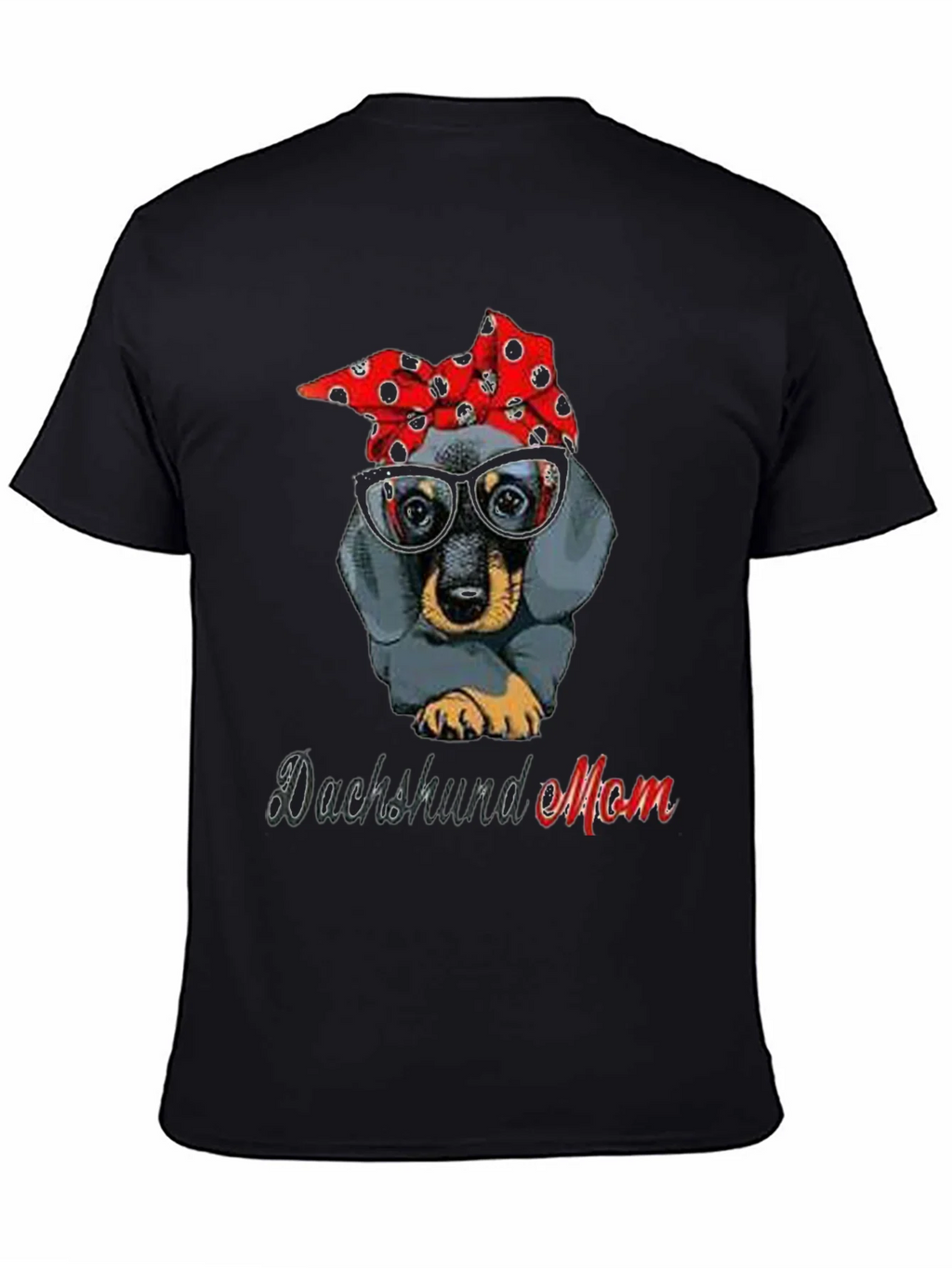 Dachshund Mom T-Shirt: Cute Dog Bandana & Glasses Tee product image 4