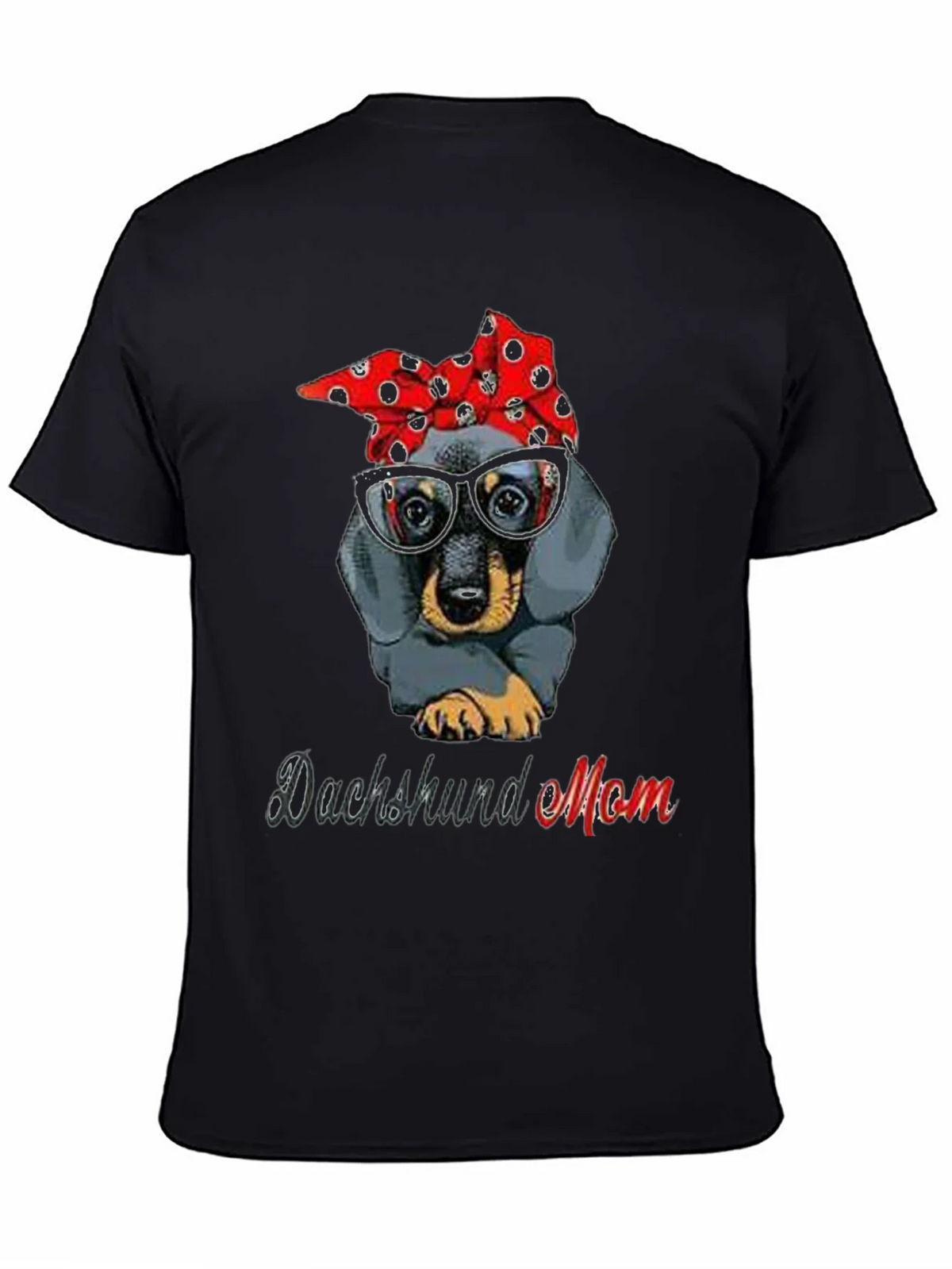 Dachshund Mom T-Shirt: Cute Dog Bandana & Glasses Tee product image 4