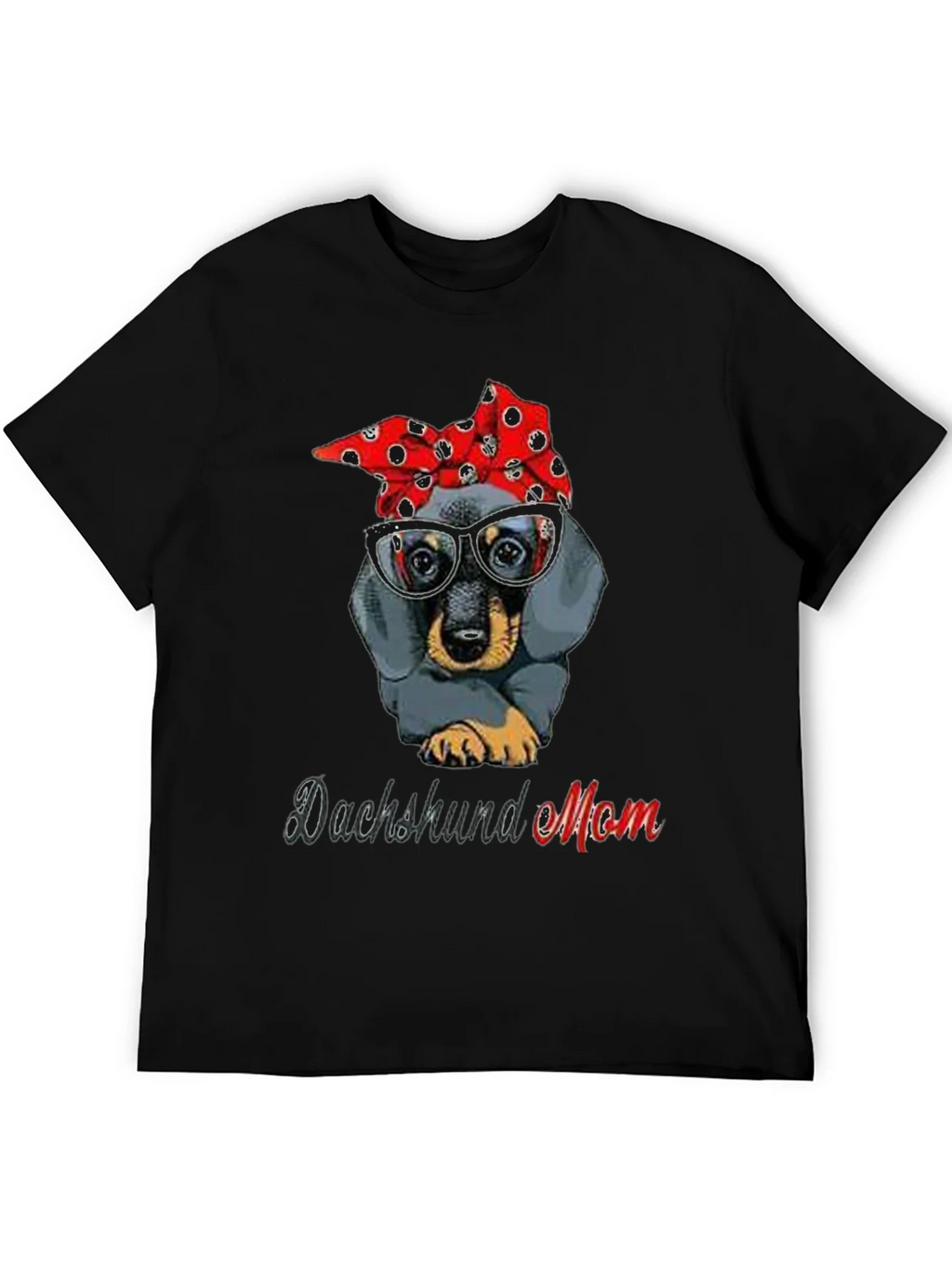 Dachshund Mom T-Shirt: Cute Dog Bandana & Glasses Tee product image 5