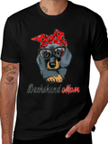 Dachshund Mom T-Shirt: Cute Dog Bandana & Glasses Tee product image 1
