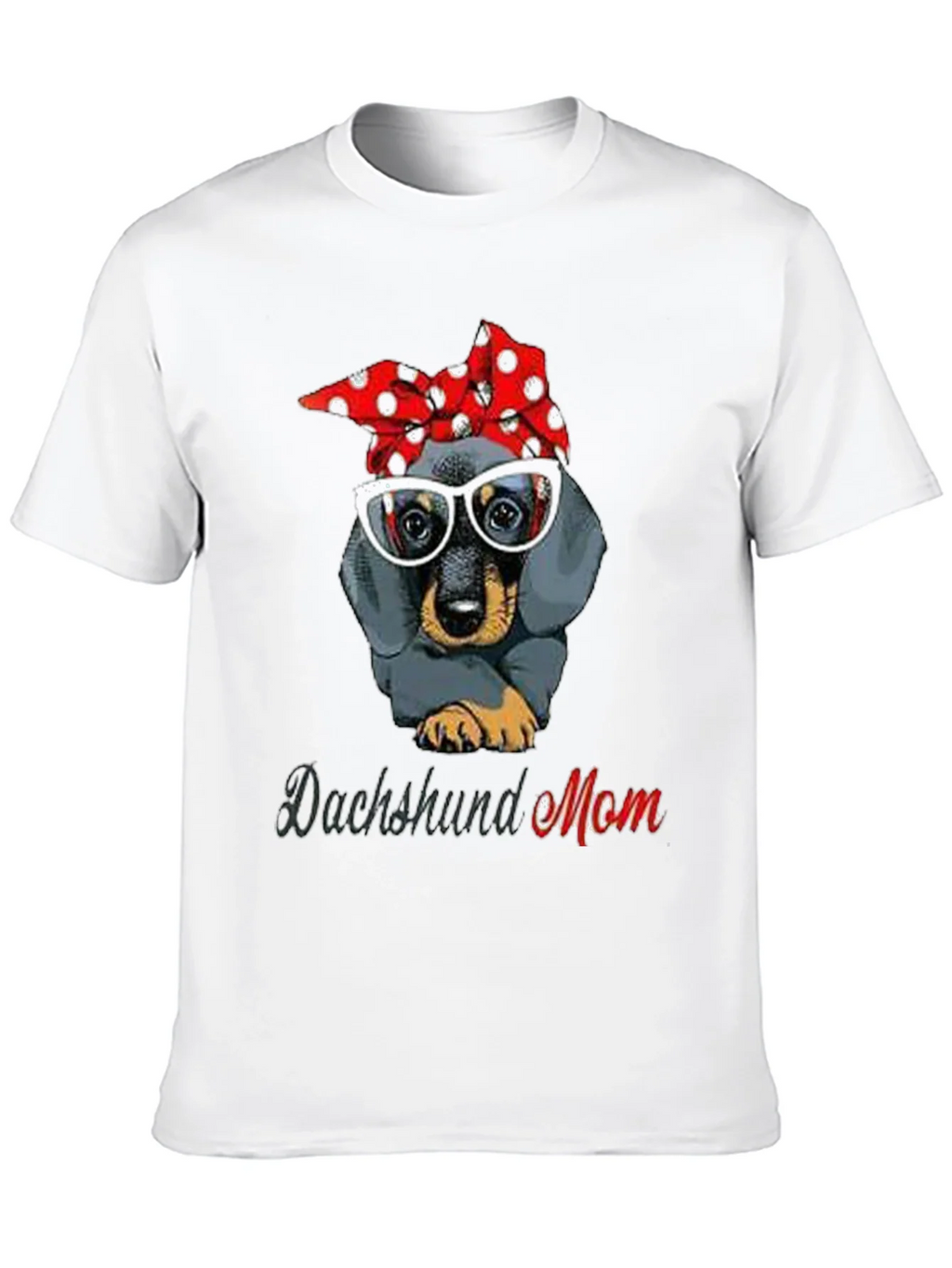Dachshund Mom T-Shirt: Cute Dog Bandana & Glasses Tee product image 9