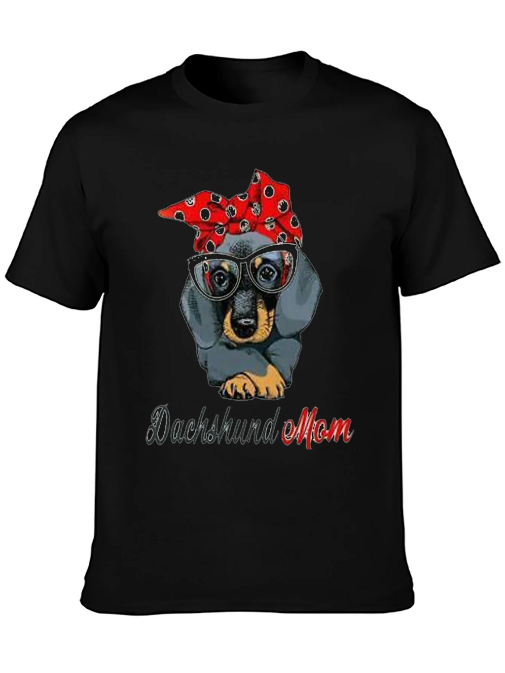 Dachshund Mom T-Shirt: Cute Dog Bandana & Glasses Tee product image 3