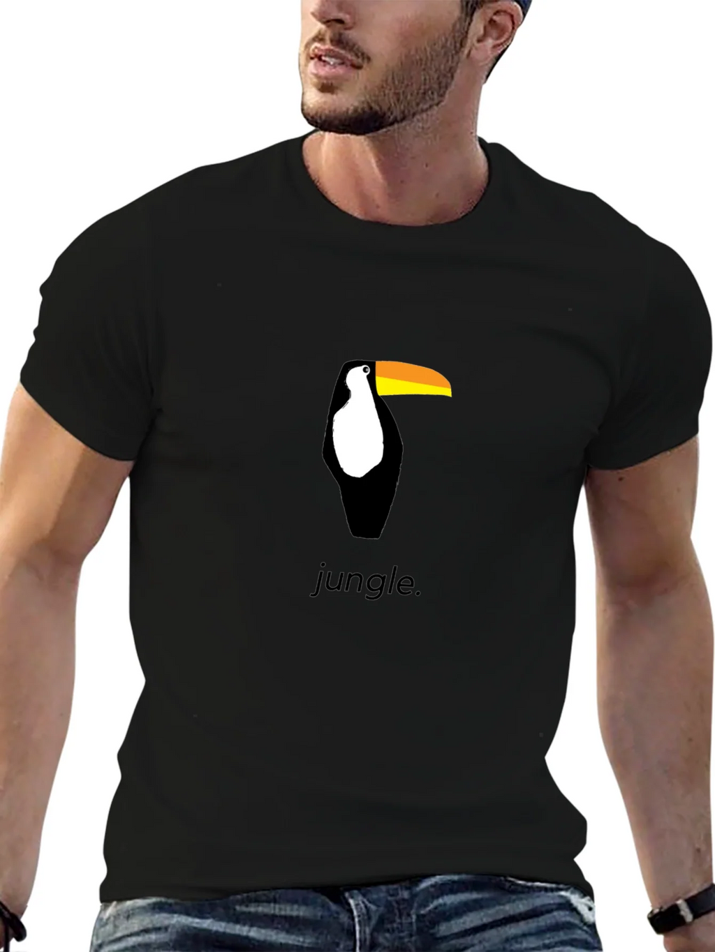 Toucan Jungle Graphic Tee - Black Cotton Shirt product image 6