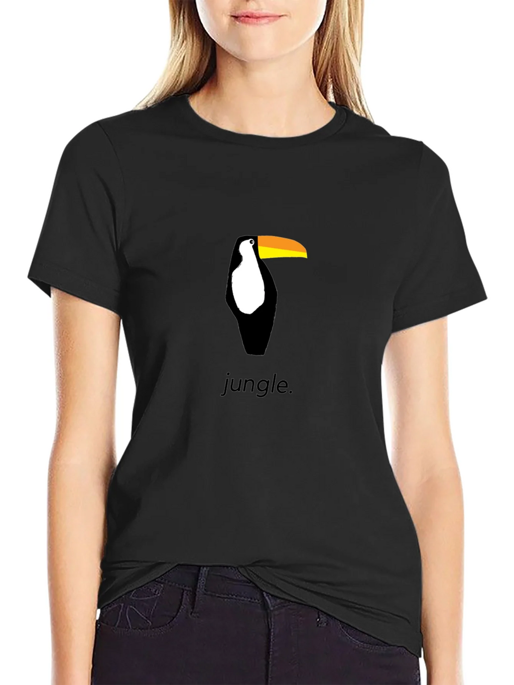 Toucan Jungle Graphic Tee - Black Cotton Shirt product image 2