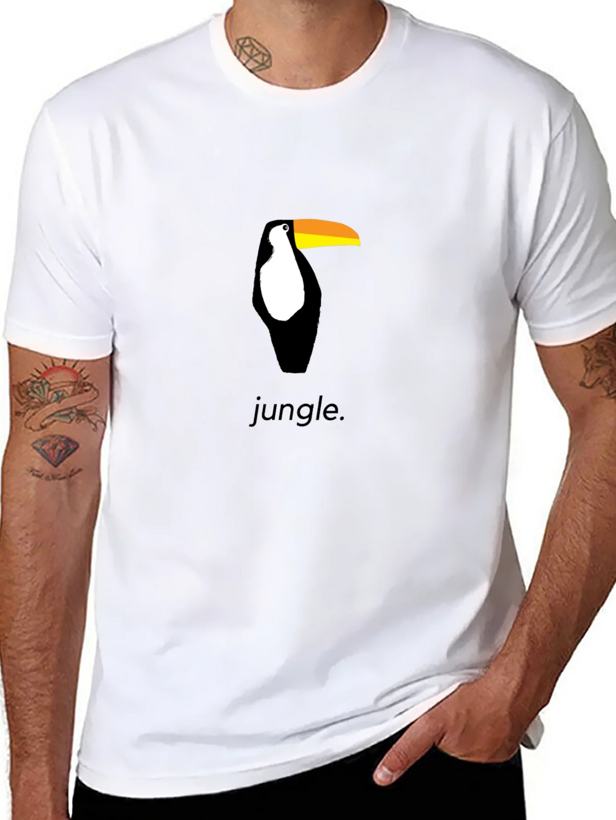 Toucan Jungle Graphic Tee - Black Cotton Shirt product image 7
