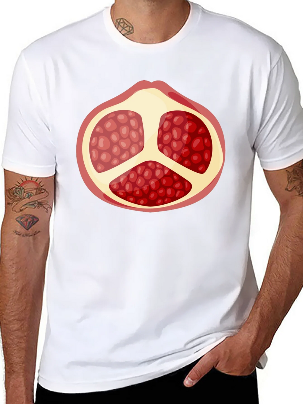 Pomegranate Graphic Black T-Shirt - Fruit Lover Tee product image 5
