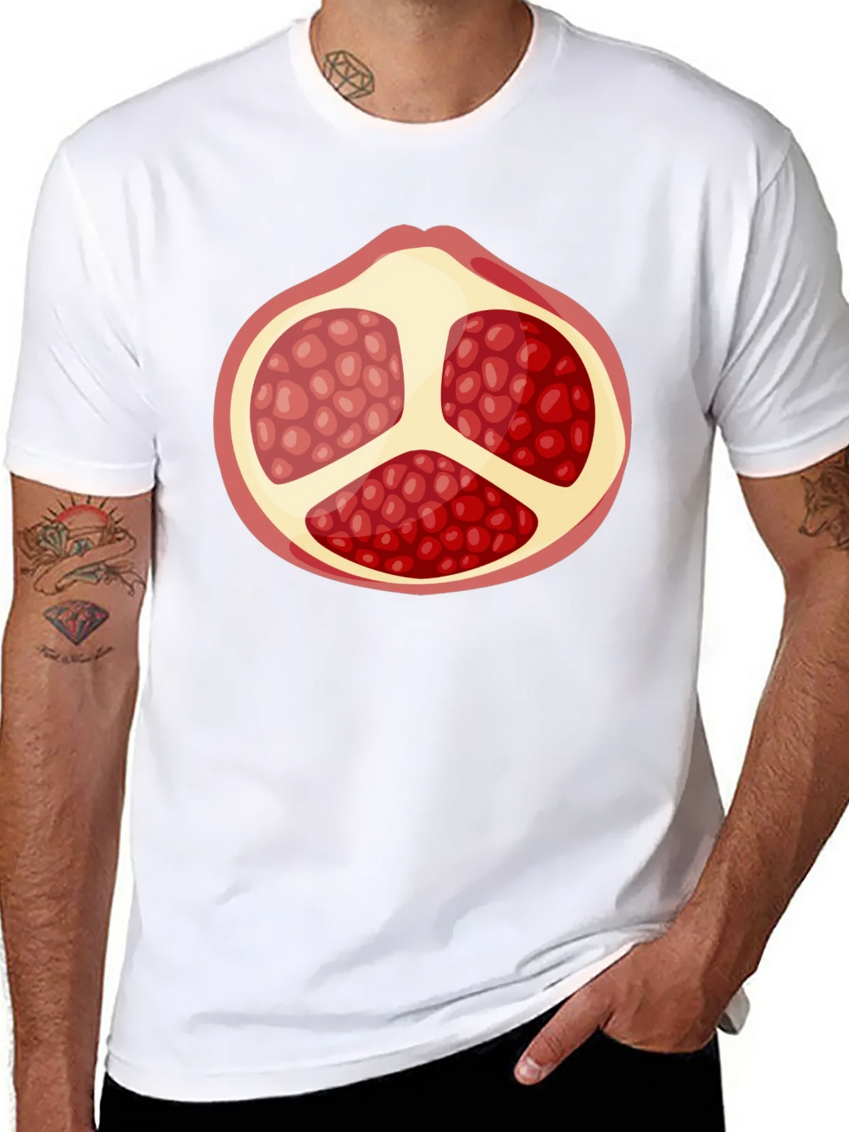 Pomegranate Graphic Black T-Shirt - Fruit Lover Tee product image 5