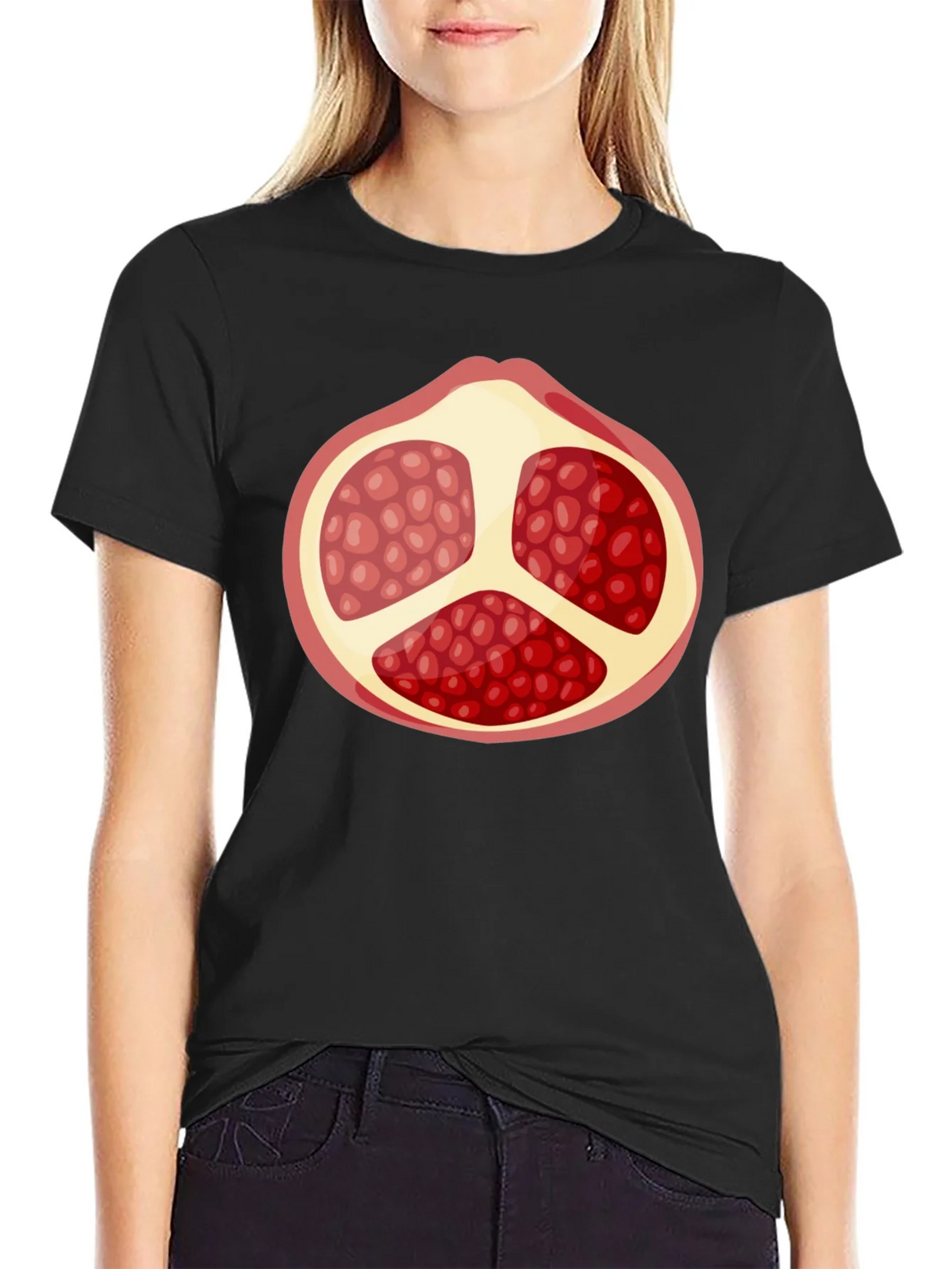 Pomegranate Graphic Black T-Shirt - Fruit Lover Tee product image 1