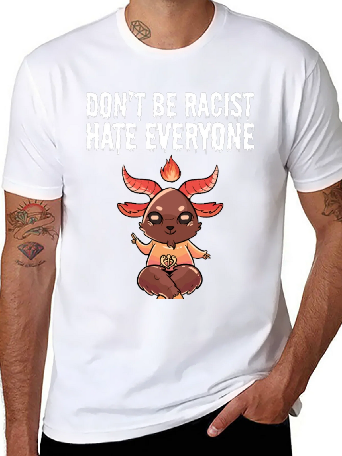 Dont Be Racist Hate Everyone Graphic Tee product image 7