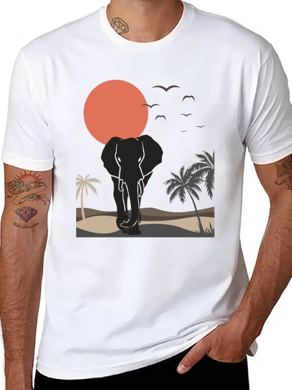 Elephant Sunset Graphic Tee - Wildlife T-Shirt product image 7