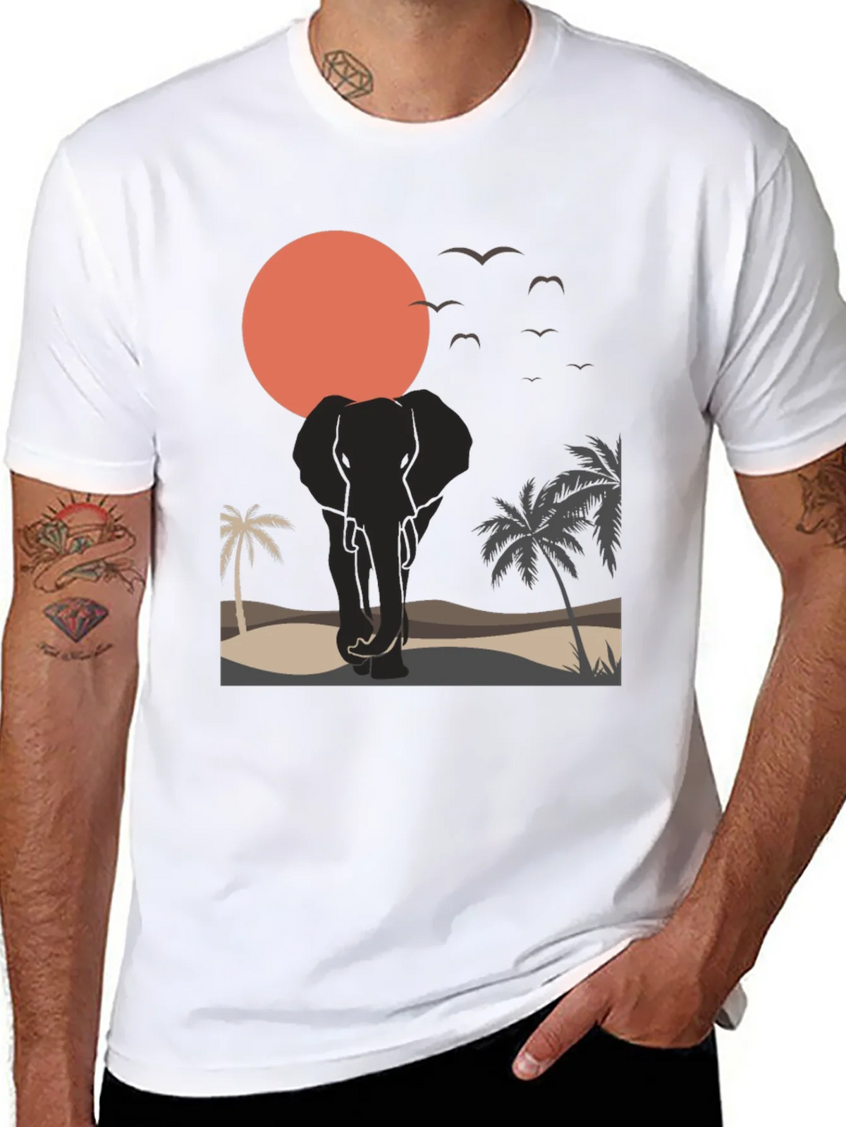 Elephant Sunset Graphic Tee - Wildlife T-Shirt product image 7