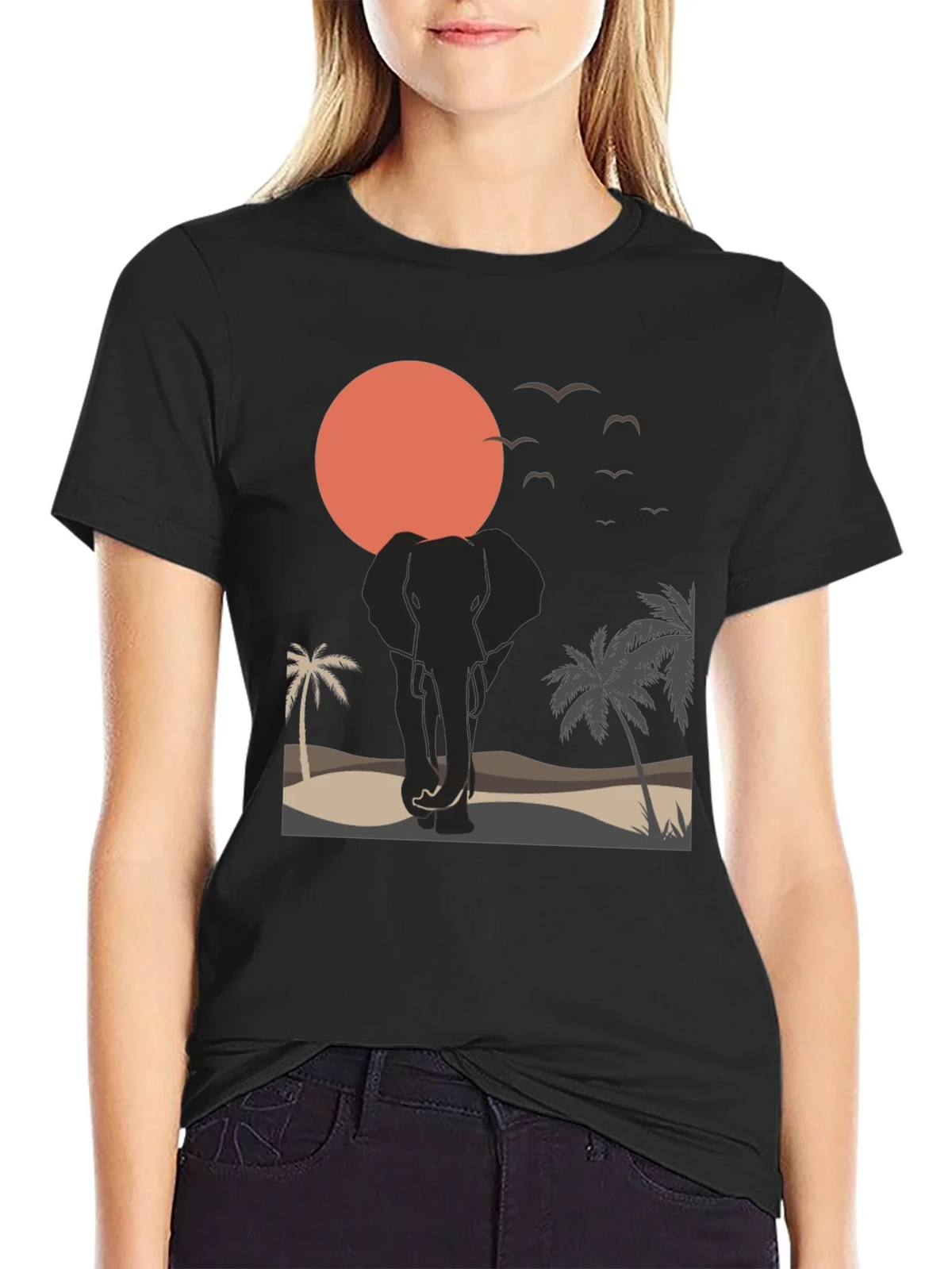 Elephant Sunset Graphic Tee - Wildlife T-Shirt product image 2