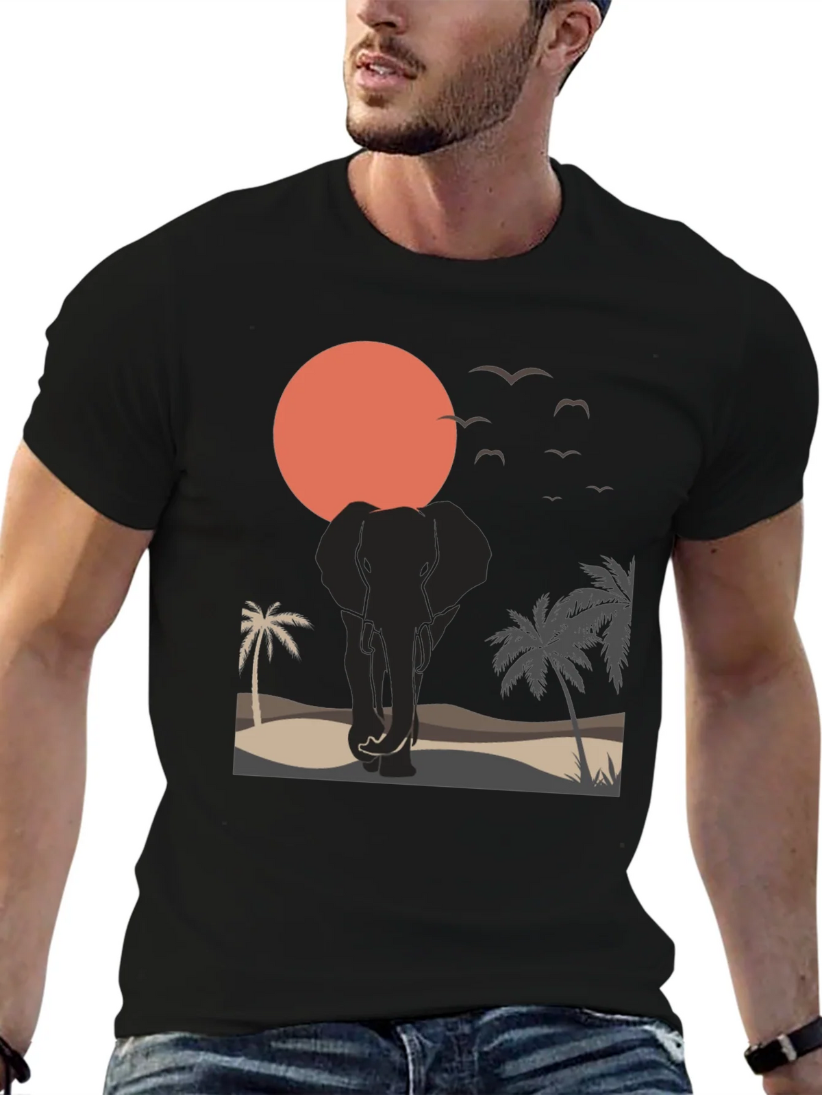 Elephant Sunset Graphic Tee - Wildlife T-Shirt product image 6