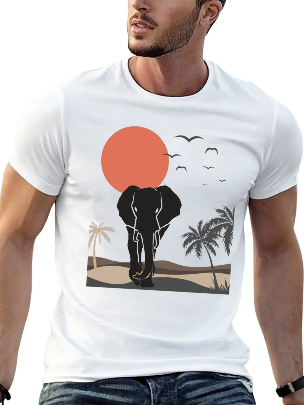 Elephant Sunset Graphic Tee - Wildlife T-Shirt product image 12