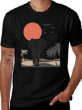Elephant Sunset Graphic Tee - Wildlife T-Shirt product image 1