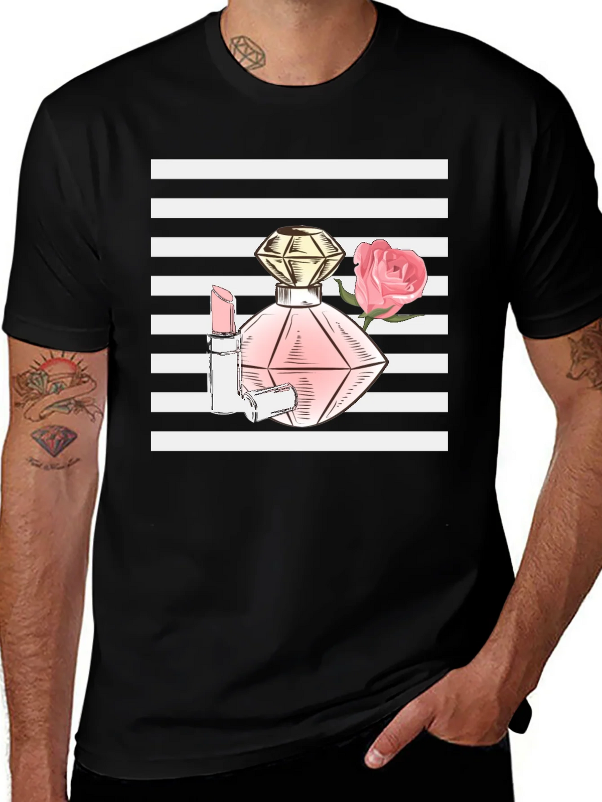 Stylish Black T-Shirt with Fashion Print product image 1