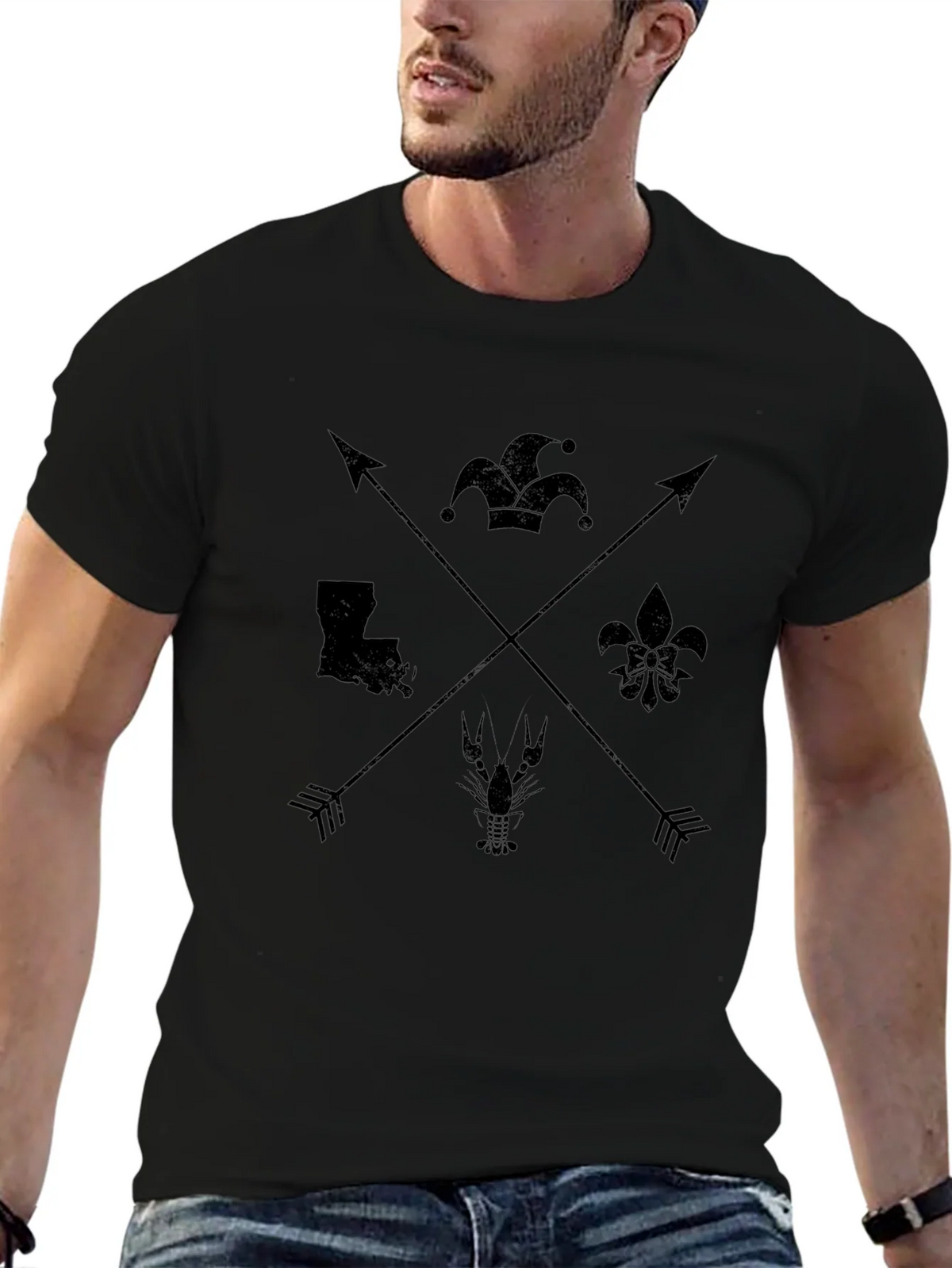Louisiana Pride Graphic Tee - Mens Black T-Shirt