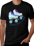 Keep Rolling Roller Skate Graphic Tee - Retro Style T-Shirt product image 1