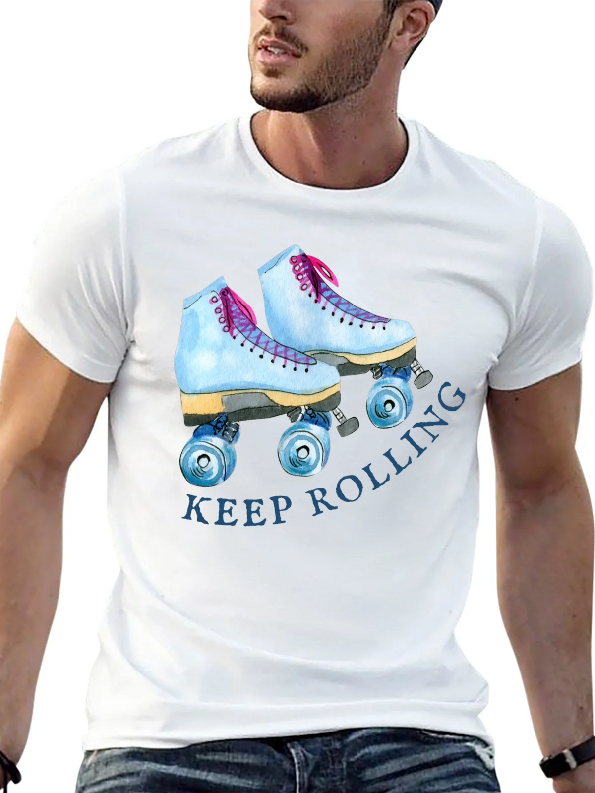 Keep Rolling Roller Skate Graphic Tee - Retro Style T-Shirt product image 12