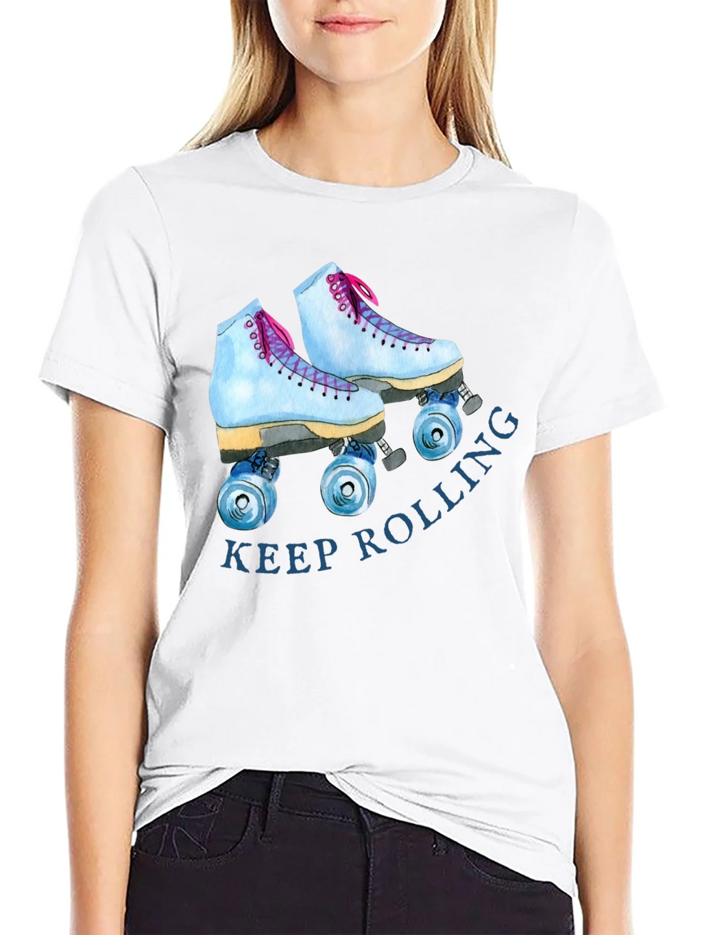 Keep Rolling Roller Skate Graphic Tee - Retro Style T-Shirt product image 8