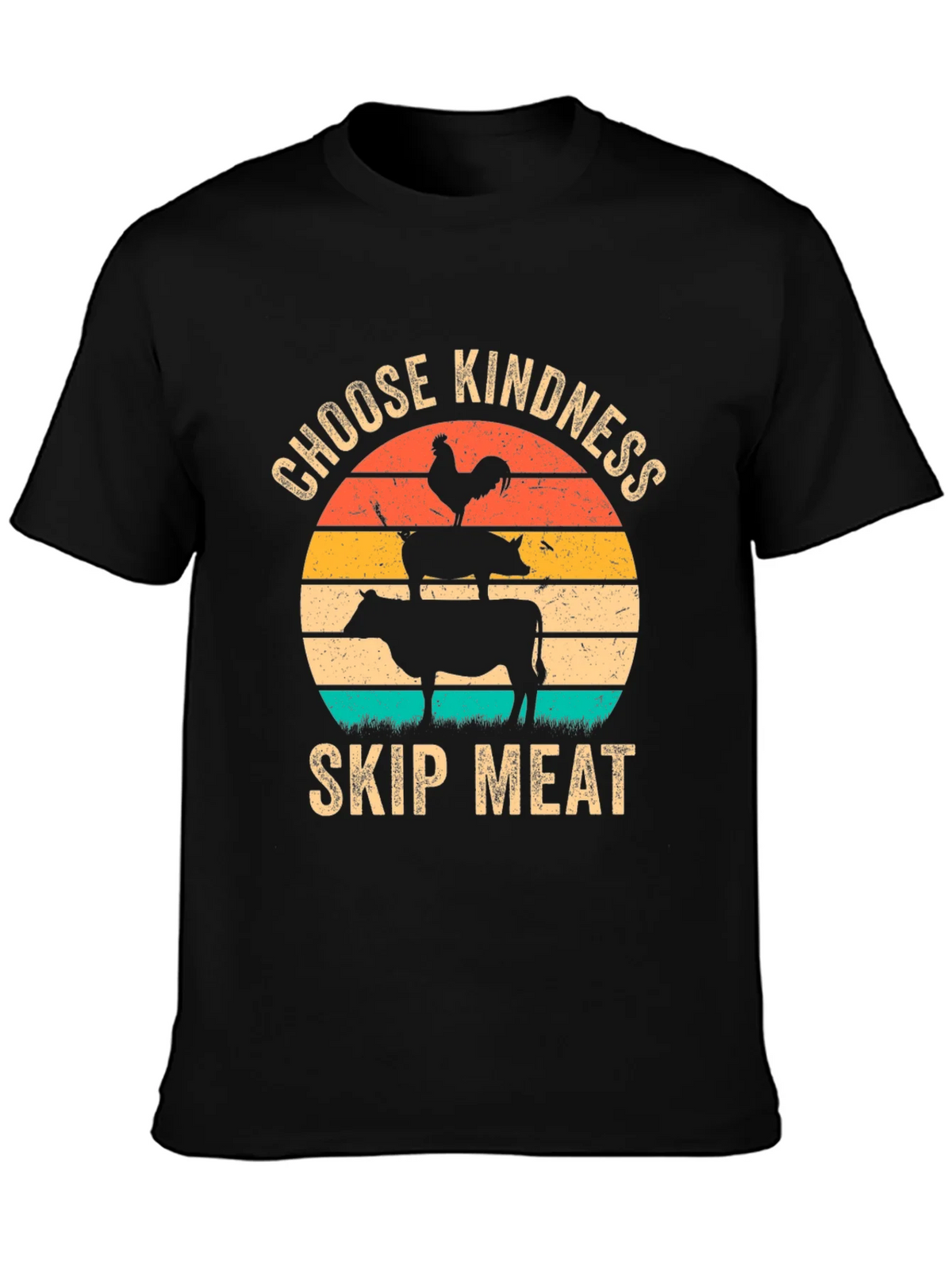 Choose Kindness Skip Meat T-Shirt Vegan Animal Lover Tee product image 3