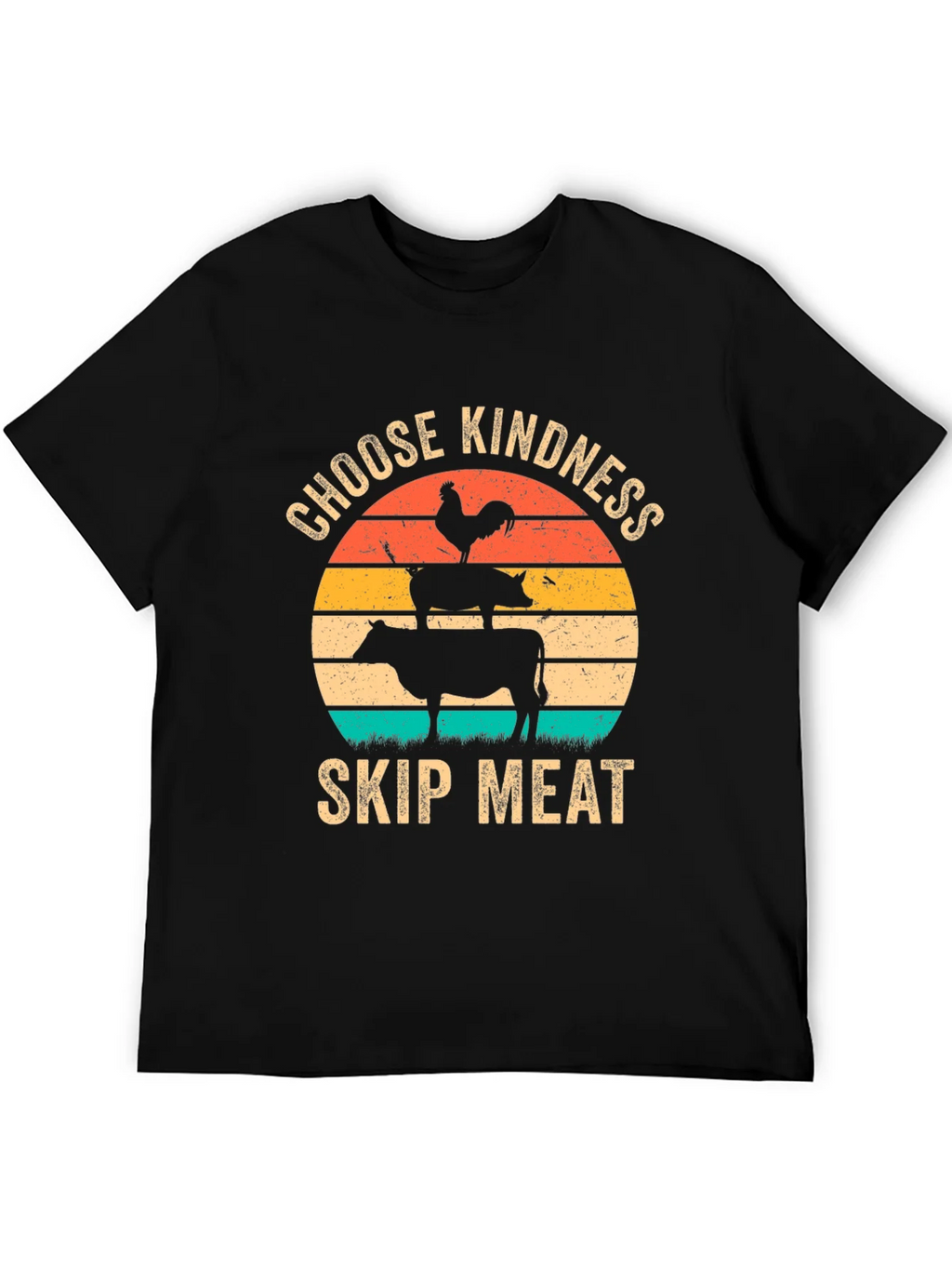 Choose Kindness Skip Meat T-Shirt Vegan Animal Lover Tee product image 5