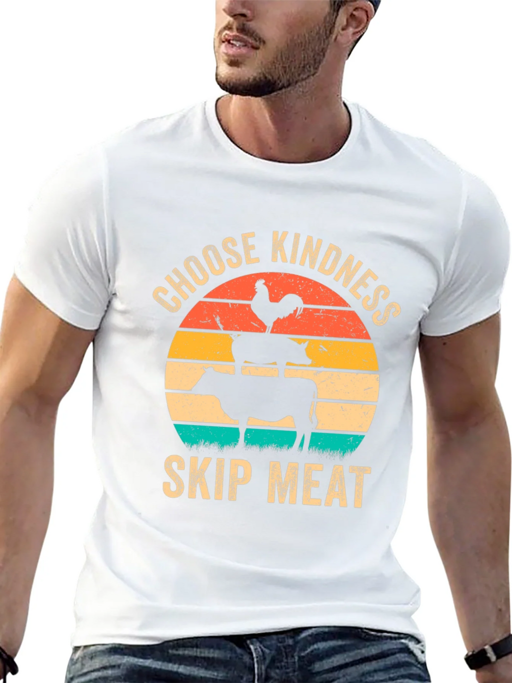 Choose Kindness Skip Meat T-Shirt Vegan Animal Lover Tee product image 12