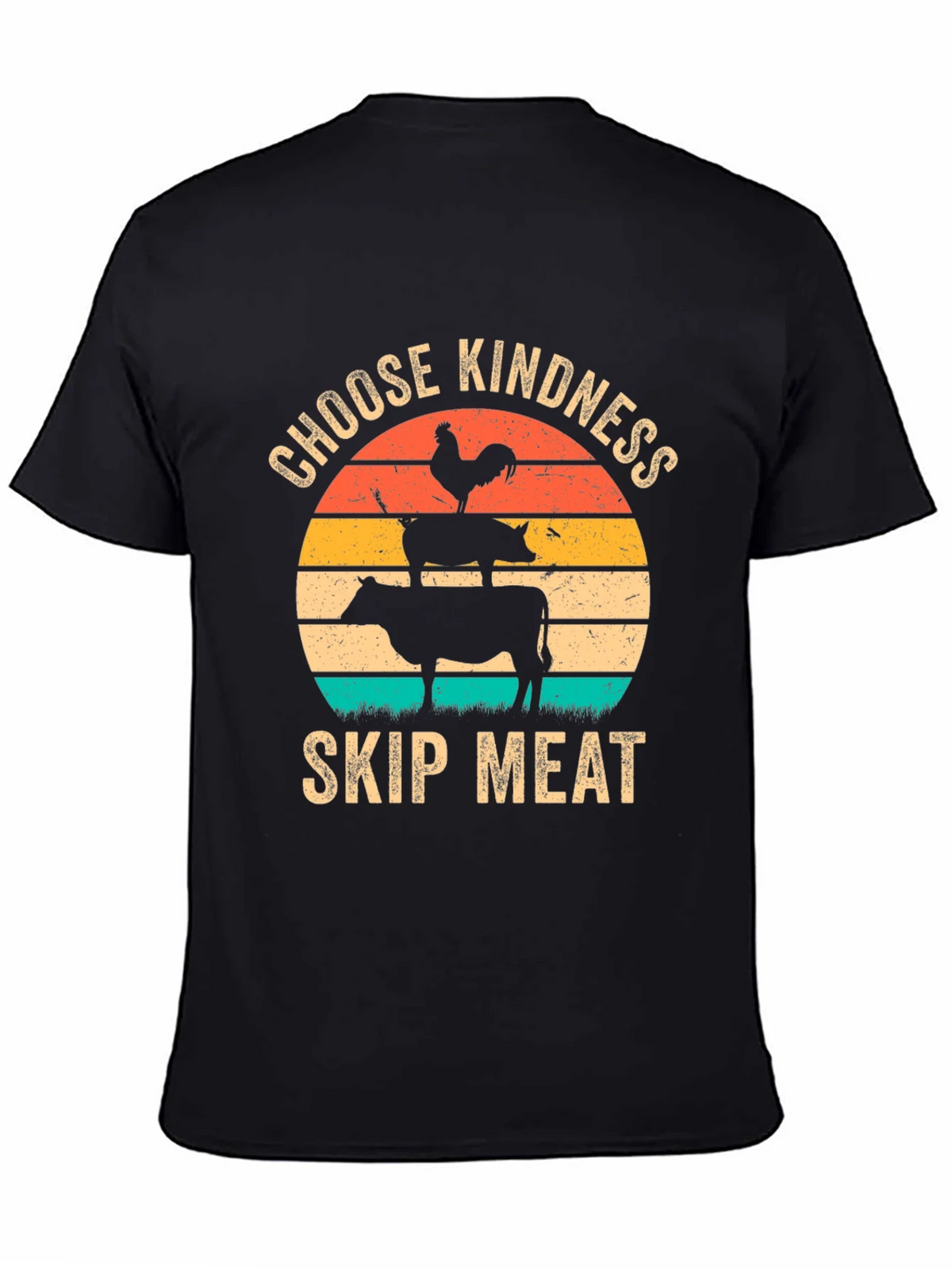 Choose Kindness Skip Meat T-Shirt Vegan Animal Lover Tee product image 4