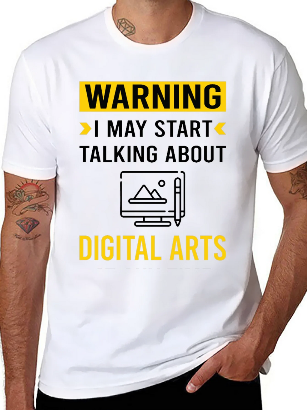 Warning May Start Talking About Digital Arts T-Shirt product image 7