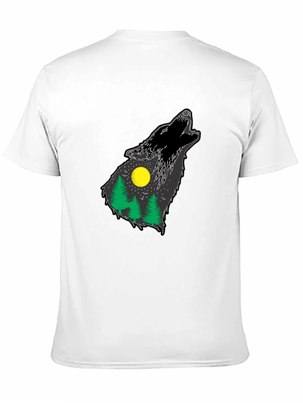 Wolf Howling Forest T-Shirt - Black product image 8
