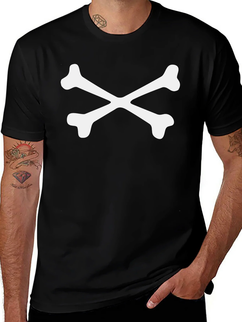 Crossbones Graphic Tee - Bold Black Cotton T-Shirt product image 1
