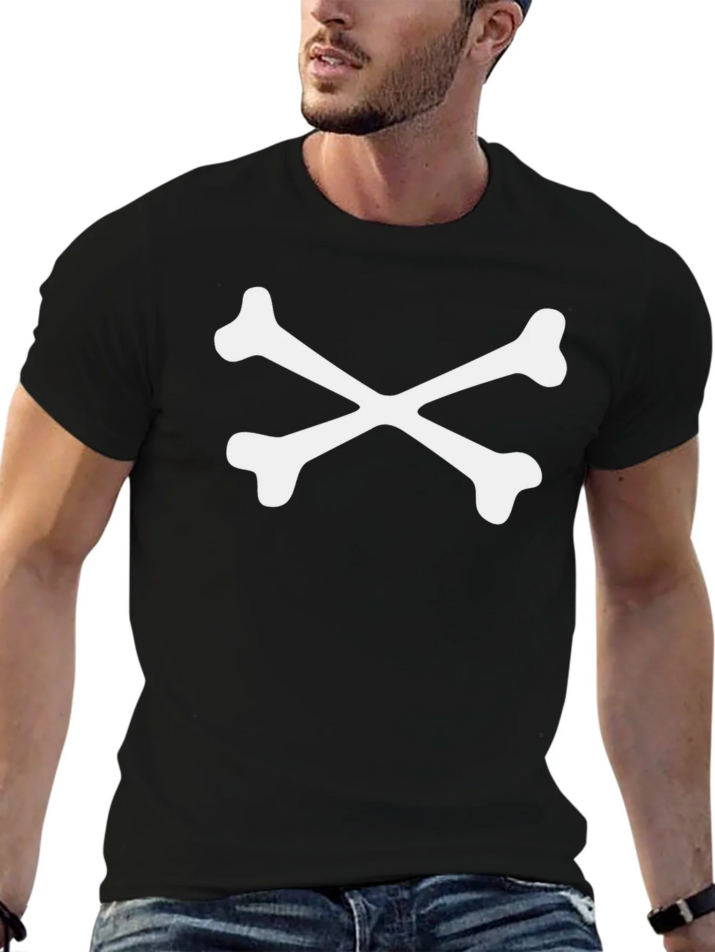 Crossbones Graphic Tee - Bold Black Cotton T-Shirt product image 6