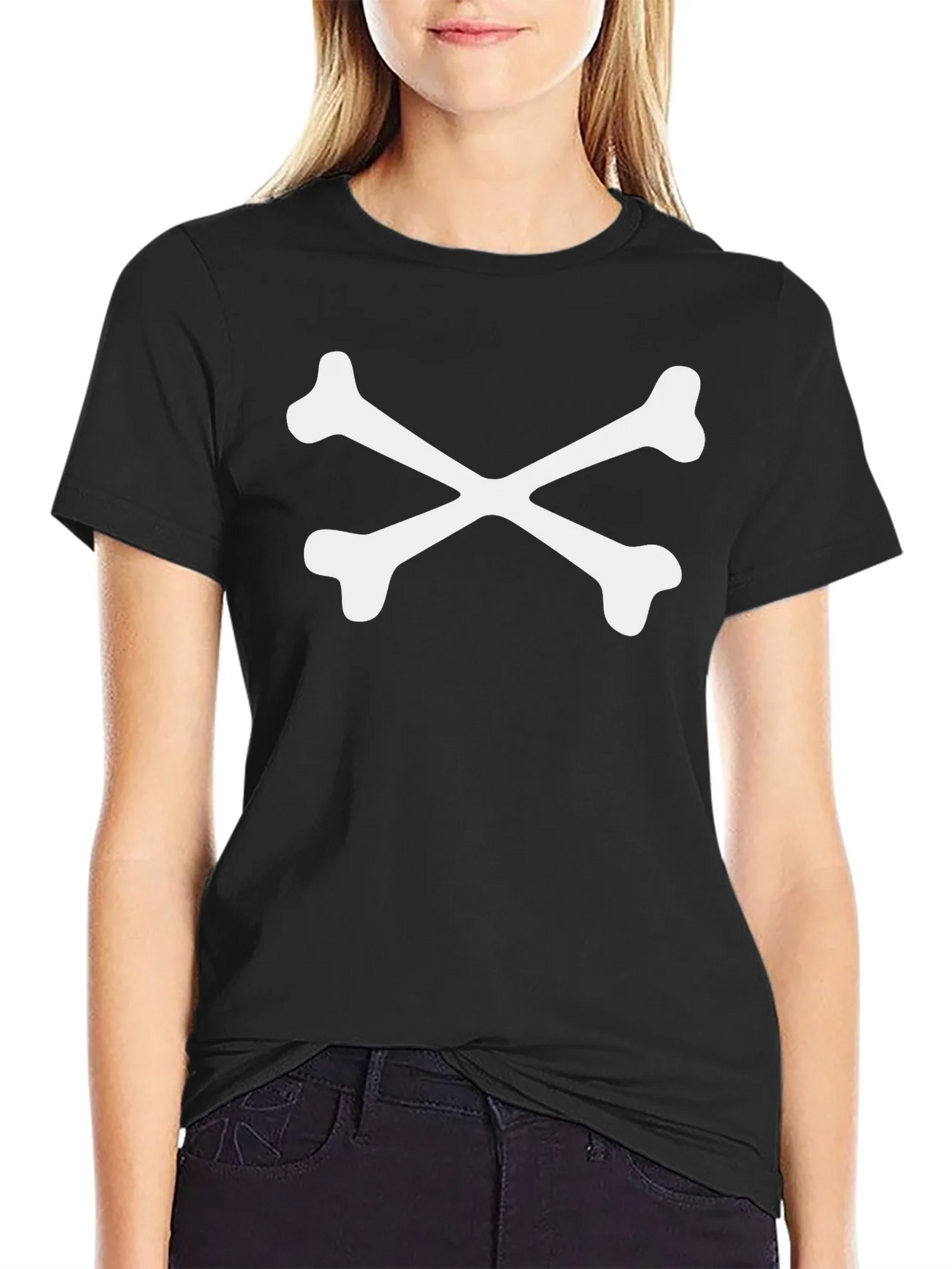 Crossbones Graphic Tee - Bold Black Cotton T-Shirt product image 2