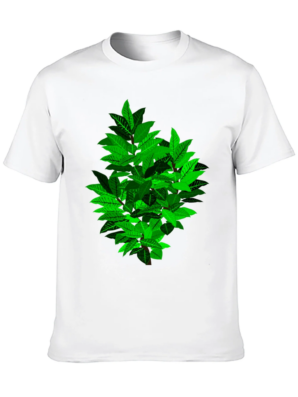 Green Leaf Bush Graphic Black T-Shirt product image 9